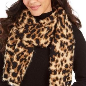 23. DKNY animal print fuzzy scarf